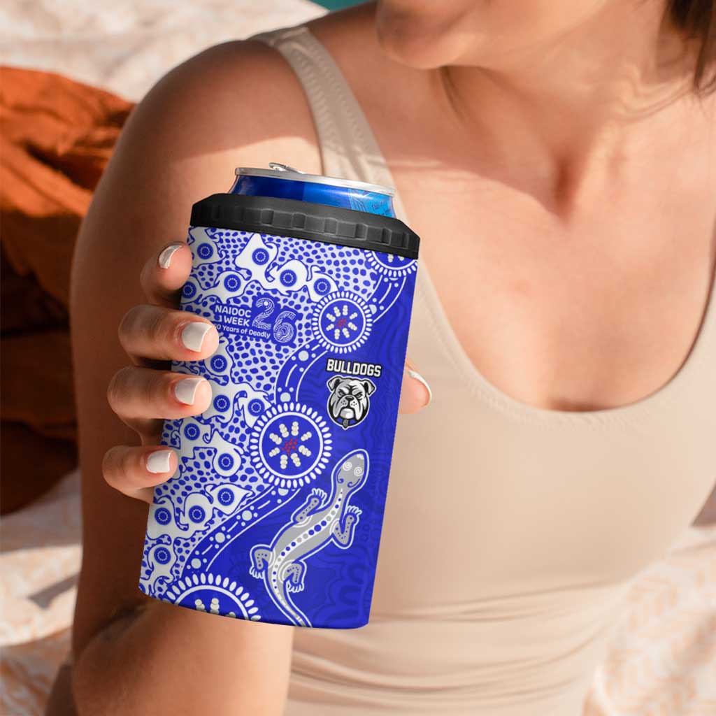 Canterbury-Bankstown Bulldogs NAIDOC Week 2026 4 in 1 Can Cooler Tumbler Aboriginal Lizard Dot Painting - 50 Years of Deadly