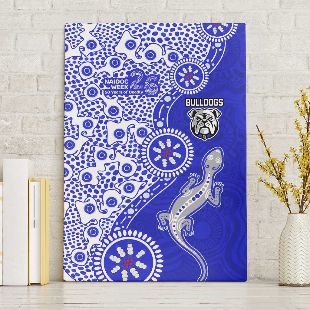 Canterbury-Bankstown Bulldogs NAIDOC Week 2026 Canvas Wall Art Aboriginal Lizard Dot Painting - 50 Years of Deadly