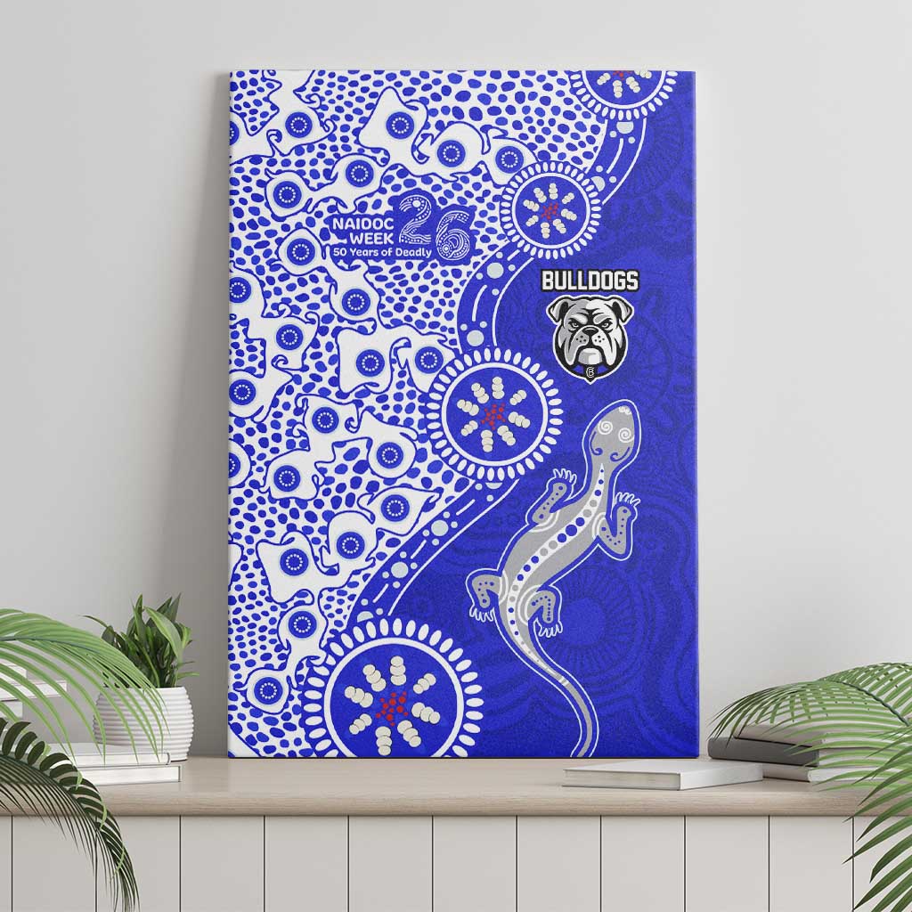 Canterbury-Bankstown Bulldogs NAIDOC Week 2026 Canvas Wall Art Aboriginal Lizard Dot Painting - 50 Years of Deadly