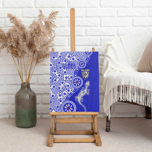 Canterbury-Bankstown Bulldogs NAIDOC Week 2026 Canvas Wall Art Aboriginal Lizard Dot Painting - 50 Years of Deadly