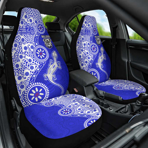 Canterbury-Bankstown Bulldogs NAIDOC Week 2026 Car Seat Cover Aboriginal Lizard Dot Painting - 50 Years of Deadly
