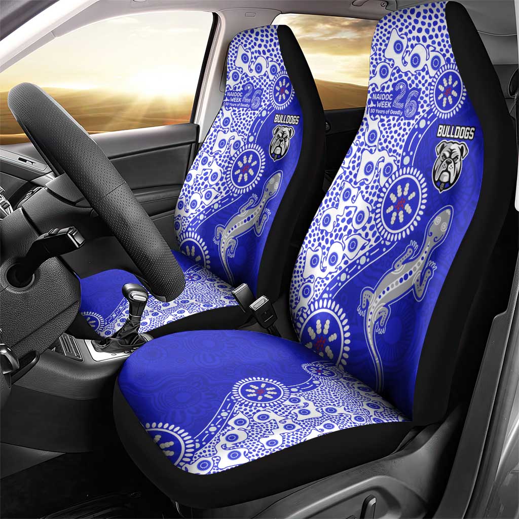 Canterbury-Bankstown Bulldogs NAIDOC Week 2026 Car Seat Cover Aboriginal Lizard Dot Painting - 50 Years of Deadly