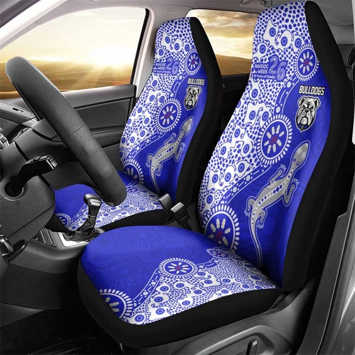 Canterbury-Bankstown Bulldogs NAIDOC Week 2026 Car Seat Cover Aboriginal Lizard Dot Painting - 50 Years of Deadly