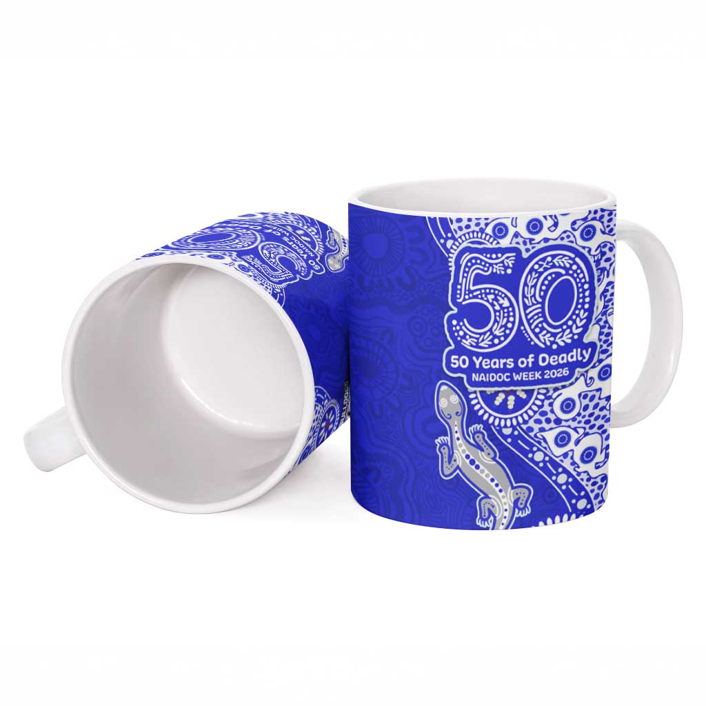 Canterbury-Bankstown Bulldogs NAIDOC Week 2026 Ceramic Mug Aboriginal Lizard Dot Painting - 50 Years of Deadly