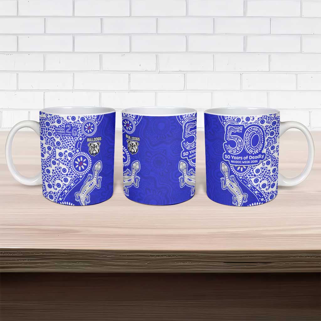 Canterbury-Bankstown Bulldogs NAIDOC Week 2026 Ceramic Mug Aboriginal Lizard Dot Painting - 50 Years of Deadly