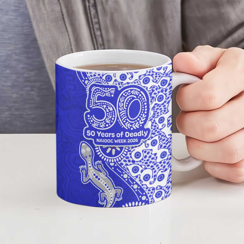 Canterbury-Bankstown Bulldogs NAIDOC Week 2026 Ceramic Mug Aboriginal Lizard Dot Painting - 50 Years of Deadly