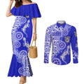 Canterbury-Bankstown Bulldogs NAIDOC Week 2026 Couples Matching Mermaid Dress and Long Sleeve Button Shirt Aboriginal Lizard Dot Painting - 50 Years of Deadly