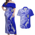 Canterbury-Bankstown Bulldogs NAIDOC Week 2026 Couples Matching Off Shoulder Maxi Dress and Hawaiian Shirt Aboriginal Lizard Dot Painting - 50 Years of Deadly