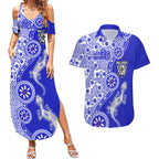 Canterbury-Bankstown Bulldogs NAIDOC Week 2026 Couples Matching Summer Maxi Dress and Hawaiian Shirt Aboriginal Lizard Dot Painting - 50 Years of Deadly