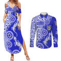 Canterbury-Bankstown Bulldogs NAIDOC Week 2026 Couples Matching Summer Maxi Dress and Long Sleeve Button Shirt Aboriginal Lizard Dot Painting - 50 Years of Deadly