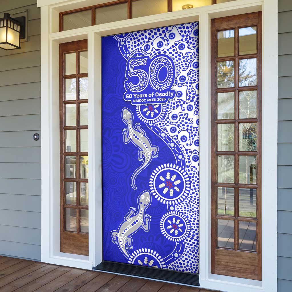 Canterbury-Bankstown Bulldogs NAIDOC Week 2026 Door Cover Aboriginal Lizard Dot Painting - 50 Years of Deadly