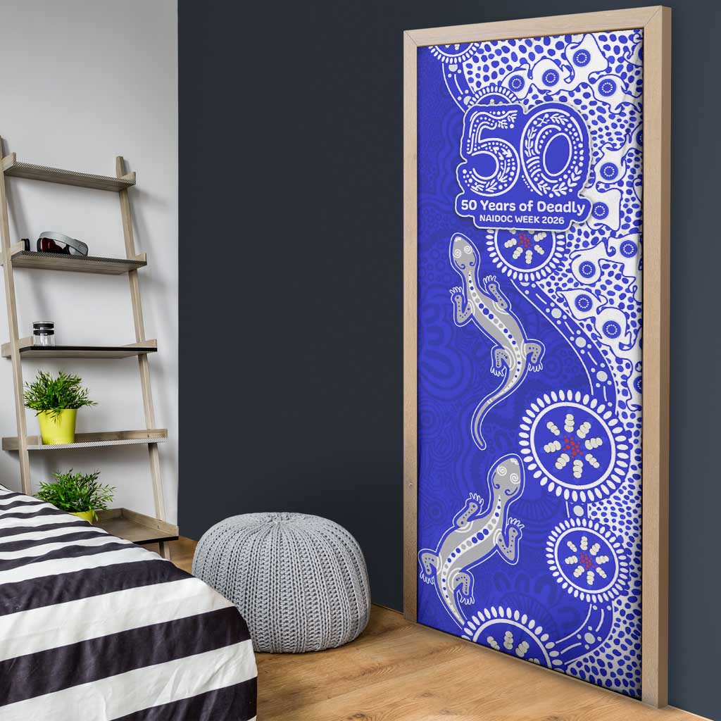 Canterbury-Bankstown Bulldogs NAIDOC Week 2026 Door Cover Aboriginal Lizard Dot Painting - 50 Years of Deadly
