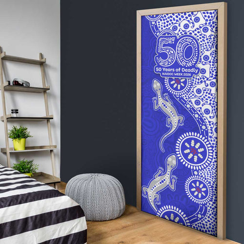 Canterbury-Bankstown Bulldogs NAIDOC Week 2026 Door Cover Aboriginal Lizard Dot Painting - 50 Years of Deadly