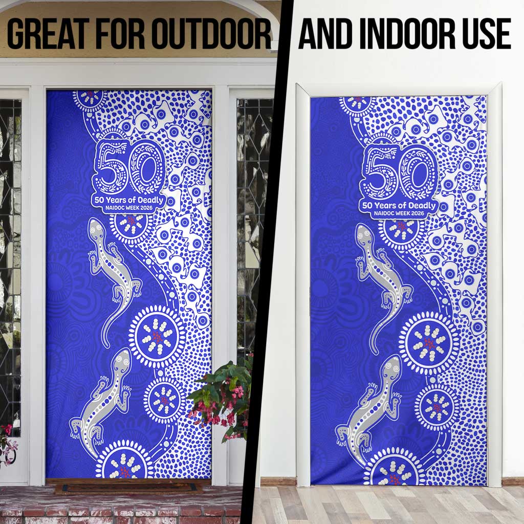 Canterbury-Bankstown Bulldogs NAIDOC Week 2026 Door Cover Aboriginal Lizard Dot Painting - 50 Years of Deadly