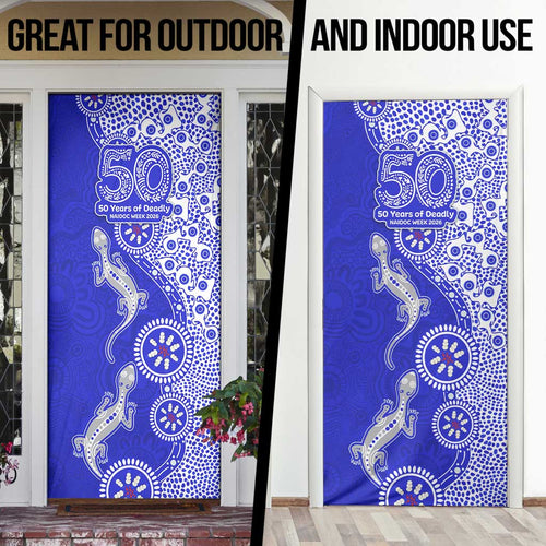 Canterbury-Bankstown Bulldogs NAIDOC Week 2026 Door Cover Aboriginal Lizard Dot Painting - 50 Years of Deadly