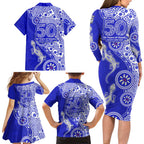 Canterbury-Bankstown Bulldogs NAIDOC Week 2026 Family Matching Long Sleeve Bodycon Dress and Hawaiian Shirt Aboriginal Lizard Dot Painting - 50 Years of Deadly