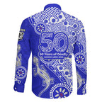 Canterbury-Bankstown Bulldogs NAIDOC Week 2026 Family Matching Mermaid Dress and Hawaiian Shirt Aboriginal Lizard Dot Painting - 50 Years of Deadly