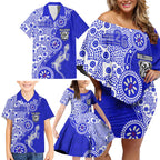 Canterbury-Bankstown Bulldogs NAIDOC Week 2026 Family Matching Off Shoulder Short Dress and Hawaiian Shirt Aboriginal Lizard Dot Painting - 50 Years of Deadly