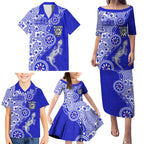 Canterbury-Bankstown Bulldogs NAIDOC Week 2026 Family Matching Puletasi and Hawaiian Shirt Aboriginal Lizard Dot Painting - 50 Years of Deadly