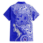 Canterbury-Bankstown Bulldogs NAIDOC Week 2026 Family Matching Puletasi and Hawaiian Shirt Aboriginal Lizard Dot Painting - 50 Years of Deadly