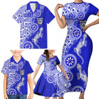 Canterbury-Bankstown Bulldogs NAIDOC Week 2026 Family Matching Short Sleeve Bodycon Dress and Hawaiian Shirt Aboriginal Lizard Dot Painting - 50 Years of Deadly