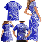 Canterbury-Bankstown Bulldogs NAIDOC Week 2026 Family Matching Short Sleeve Bodycon Dress and Hawaiian Shirt Aboriginal Lizard Dot Painting - 50 Years of Deadly