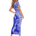 Canterbury-Bankstown Bulldogs NAIDOC Week 2026 Family Matching Short Sleeve Bodycon Dress and Hawaiian Shirt Aboriginal Lizard Dot Painting - 50 Years of Deadly