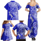 Canterbury-Bankstown Bulldogs NAIDOC Week 2026 Family Matching Summer Maxi Dress and Hawaiian Shirt Aboriginal Lizard Dot Painting - 50 Years of Deadly
