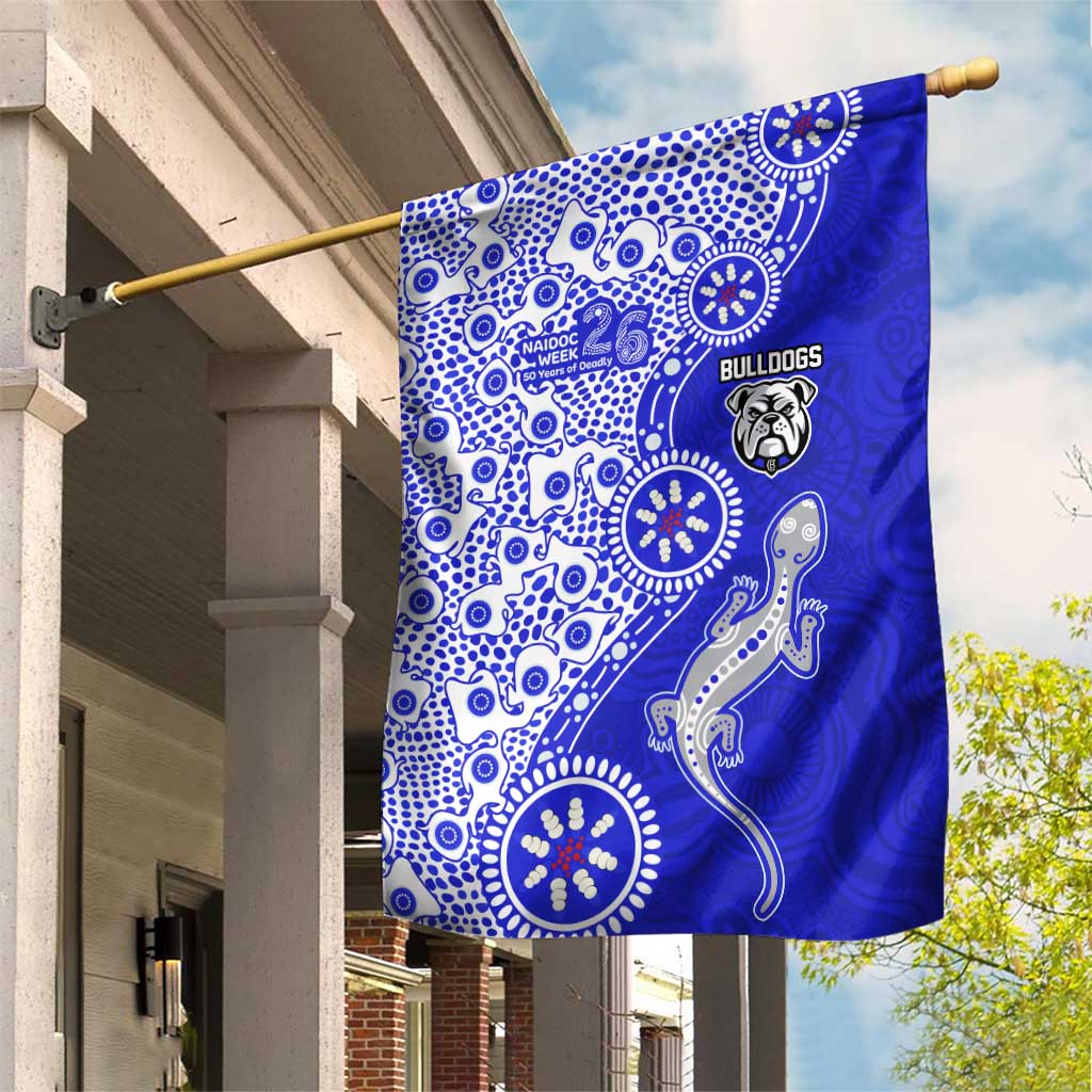 Canterbury-Bankstown Bulldogs NAIDOC Week 2026 Garden Flag Aboriginal Lizard Dot Painting - 50 Years of Deadly