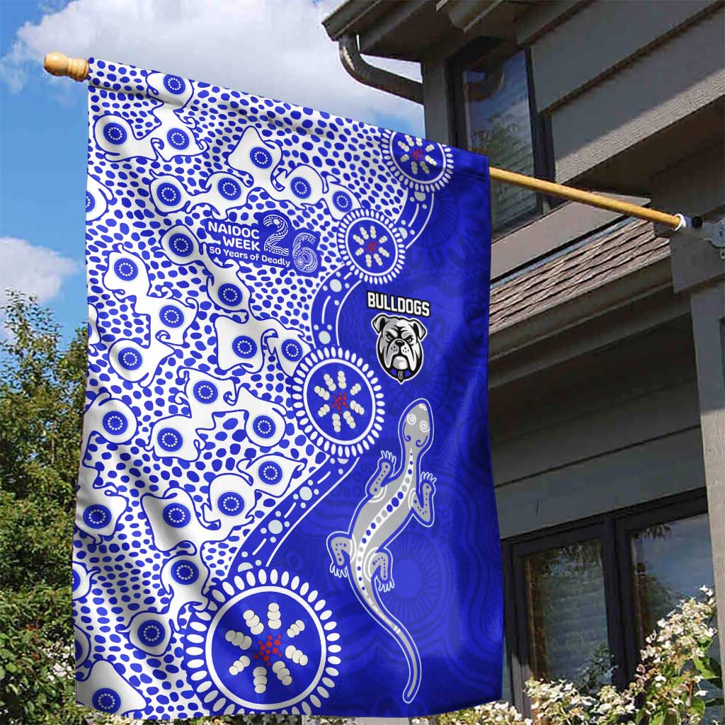 Canterbury-Bankstown Bulldogs NAIDOC Week 2026 Garden Flag Aboriginal Lizard Dot Painting - 50 Years of Deadly