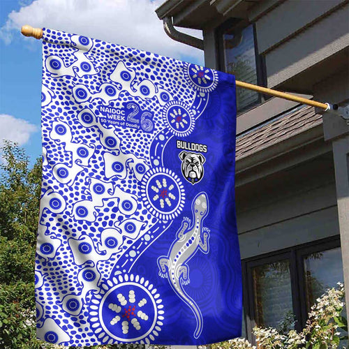 Canterbury-Bankstown Bulldogs NAIDOC Week 2026 Garden Flag Aboriginal Lizard Dot Painting - 50 Years of Deadly