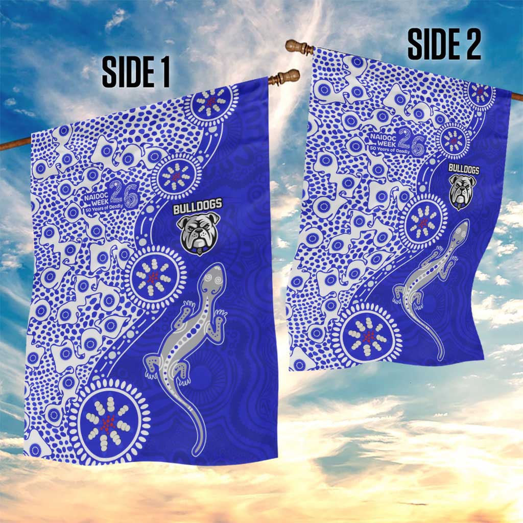 Canterbury-Bankstown Bulldogs NAIDOC Week 2026 Garden Flag Aboriginal Lizard Dot Painting - 50 Years of Deadly