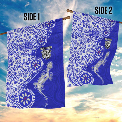 Canterbury-Bankstown Bulldogs NAIDOC Week 2026 Garden Flag Aboriginal Lizard Dot Painting - 50 Years of Deadly