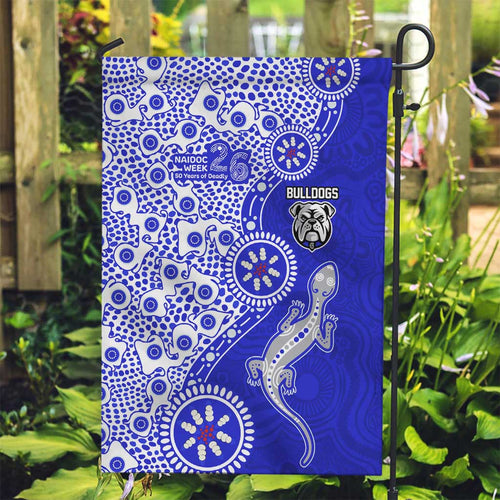 Canterbury-Bankstown Bulldogs NAIDOC Week 2026 Garden Flag Aboriginal Lizard Dot Painting - 50 Years of Deadly