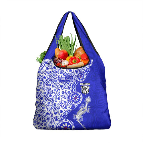 Canterbury-Bankstown Bulldogs NAIDOC Week 2026 Grocery Bag Aboriginal Lizard Dot Painting - 50 Years of Deadly