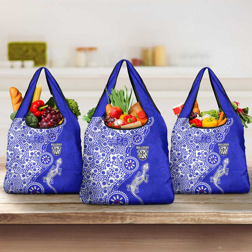 Canterbury-Bankstown Bulldogs NAIDOC Week 2026 Grocery Bag Aboriginal Lizard Dot Painting - 50 Years of Deadly
