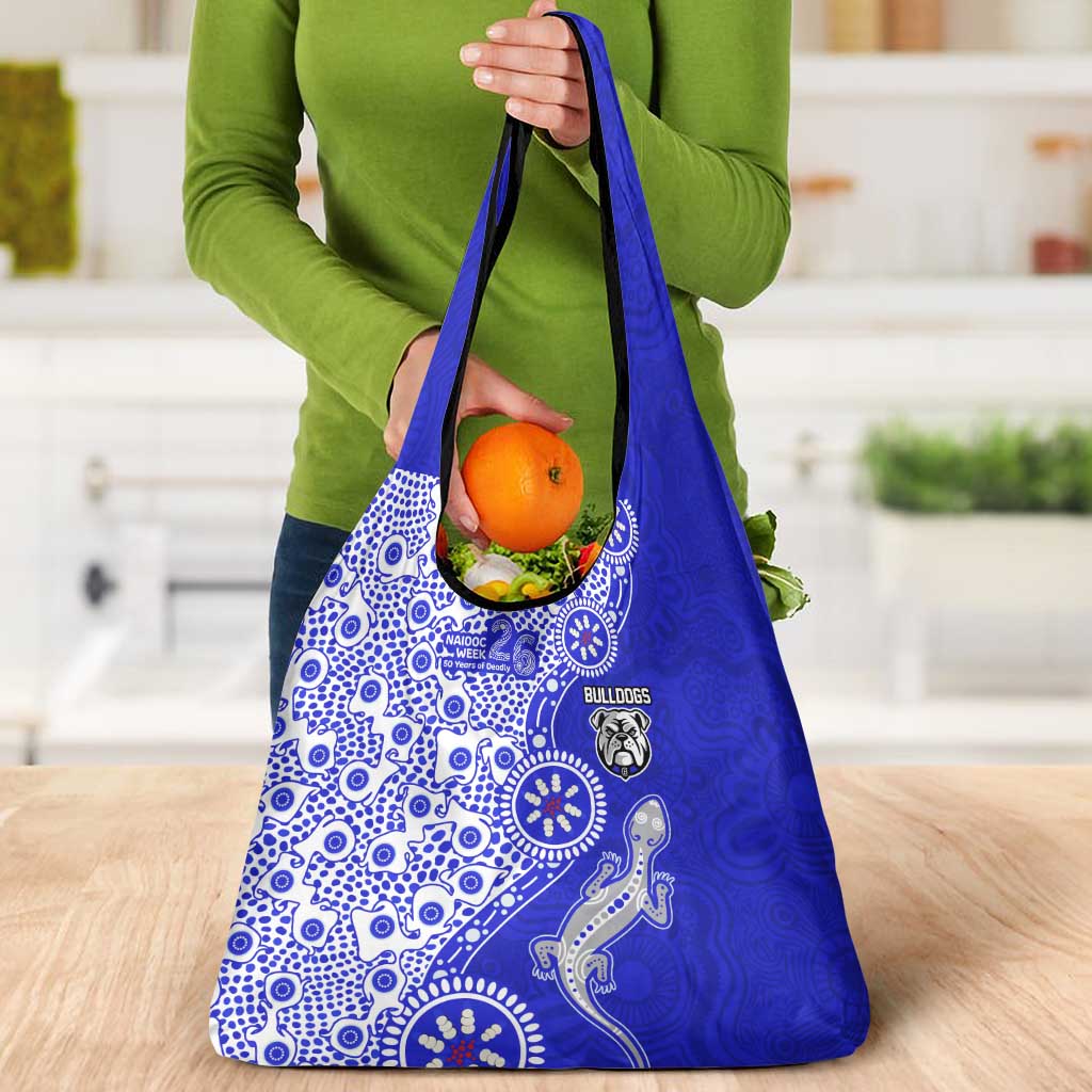 Canterbury-Bankstown Bulldogs NAIDOC Week 2026 Grocery Bag Aboriginal Lizard Dot Painting - 50 Years of Deadly