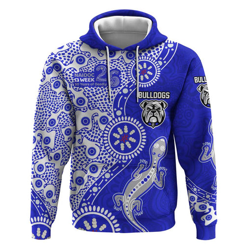 Canterbury-Bankstown Bulldogs NAIDOC Week 2026 Hoodie Aboriginal Lizard Dot Painting - 50 Years of Deadly