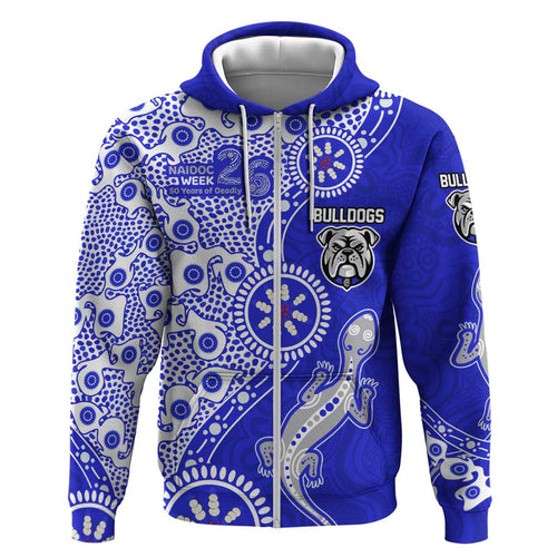 Canterbury-Bankstown Bulldogs NAIDOC Week 2026 Hoodie Aboriginal Lizard Dot Painting - 50 Years of Deadly