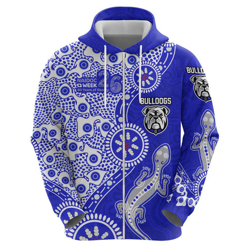 Canterbury-Bankstown Bulldogs NAIDOC Week 2026 Hoodie Aboriginal Lizard Dot Painting - 50 Years of Deadly