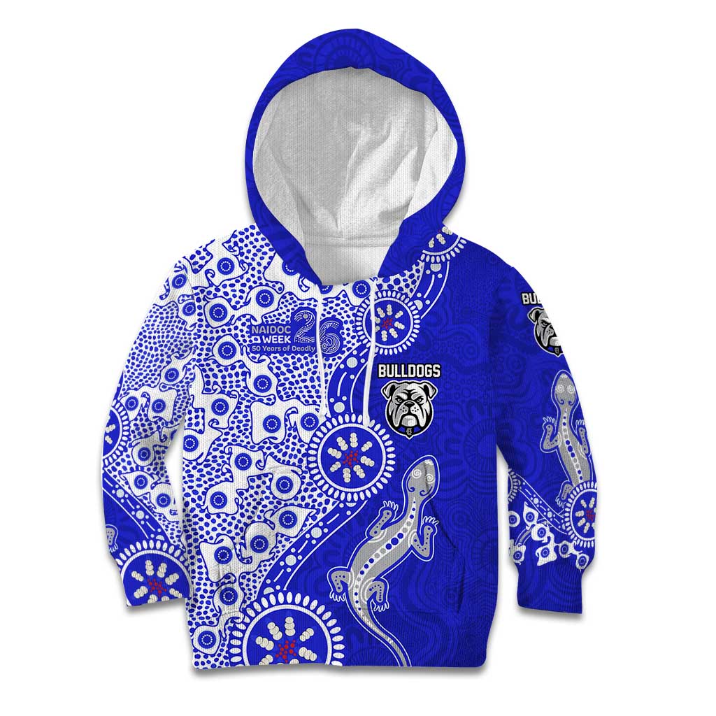 Canterbury-Bankstown Bulldogs NAIDOC Week 2026 Kid Hoodie Aboriginal Lizard Dot Painting - 50 Years of Deadly