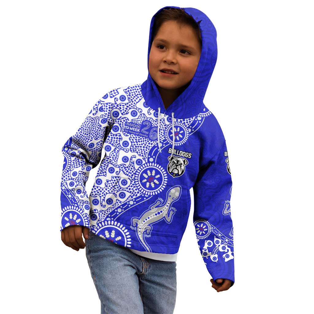 Canterbury-Bankstown Bulldogs NAIDOC Week 2026 Kid Hoodie Aboriginal Lizard Dot Painting - 50 Years of Deadly