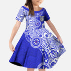Canterbury-Bankstown Bulldogs NAIDOC Week 2026 Kid Short Sleeve Dress Aboriginal Lizard Dot Painting - 50 Years of Deadly