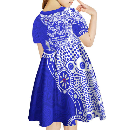 Canterbury-Bankstown Bulldogs NAIDOC Week 2026 Kid Short Sleeve Dress Aboriginal Lizard Dot Painting - 50 Years of Deadly