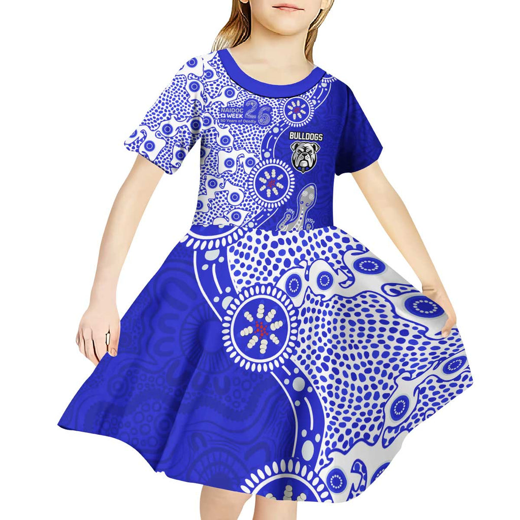 Canterbury-Bankstown Bulldogs NAIDOC Week 2026 Kid Short Sleeve Dress Aboriginal Lizard Dot Painting - 50 Years of Deadly