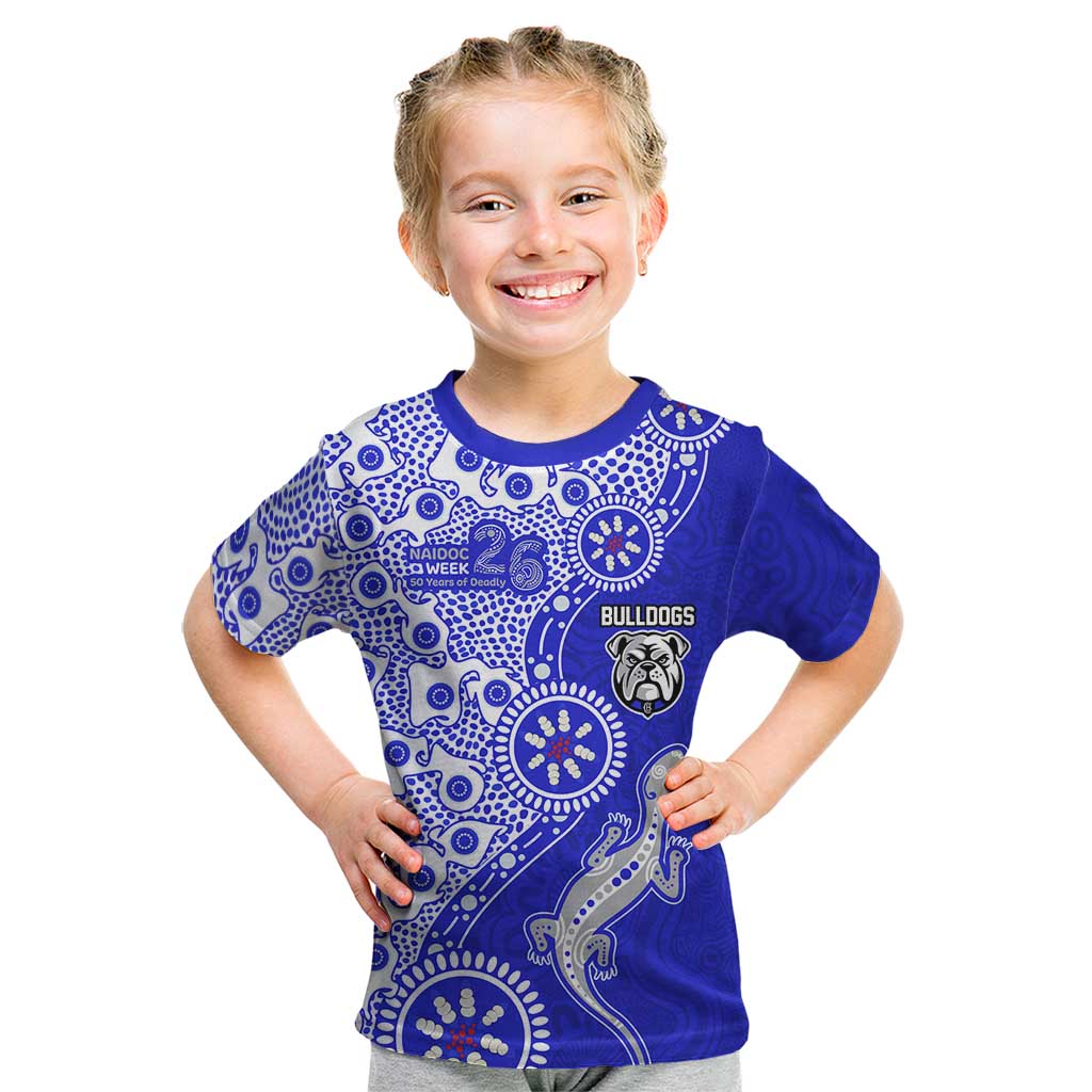 Canterbury-Bankstown Bulldogs NAIDOC Week 2026 Kid T Shirt Aboriginal Lizard Dot Painting - 50 Years of Deadly
