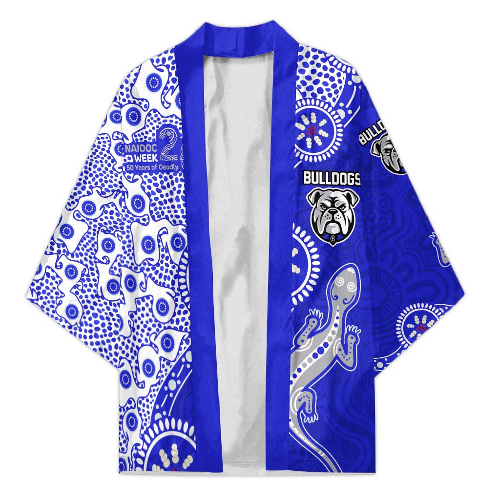 Canterbury-Bankstown Bulldogs NAIDOC Week 2026 Kimono Aboriginal Lizard Dot Painting - 50 Years of Deadly