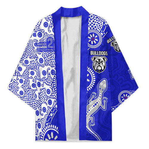 Canterbury-Bankstown Bulldogs NAIDOC Week 2026 Kimono Aboriginal Lizard Dot Painting - 50 Years of Deadly