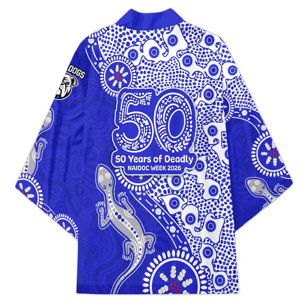 Canterbury-Bankstown Bulldogs NAIDOC Week 2026 Kimono Aboriginal Lizard Dot Painting - 50 Years of Deadly