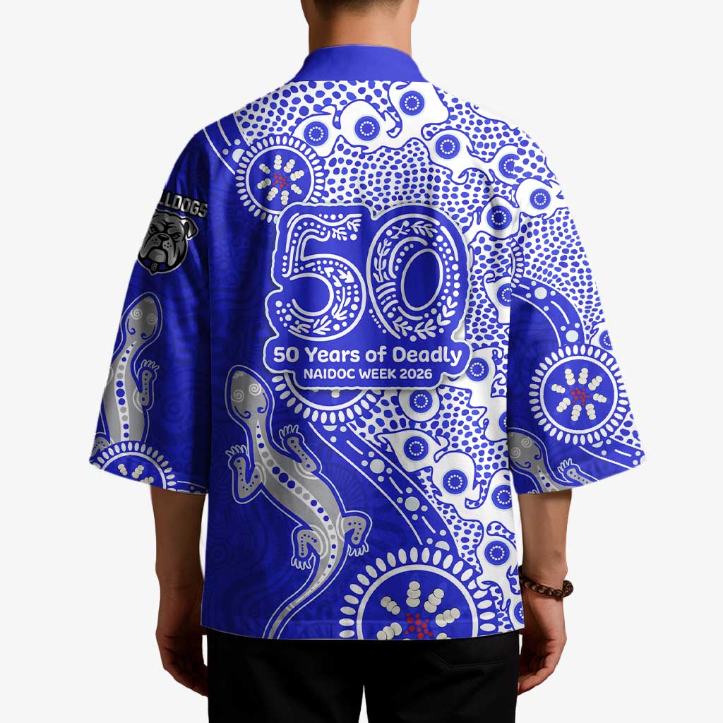 Canterbury-Bankstown Bulldogs NAIDOC Week 2026 Kimono Aboriginal Lizard Dot Painting - 50 Years of Deadly